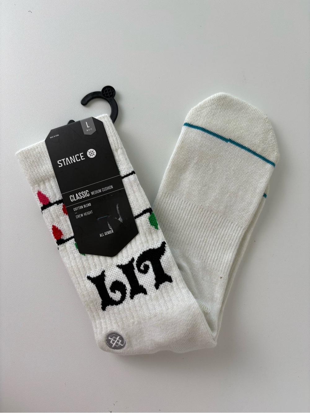 NWT  Stance It's Snow Lit Crew Socks Size Large